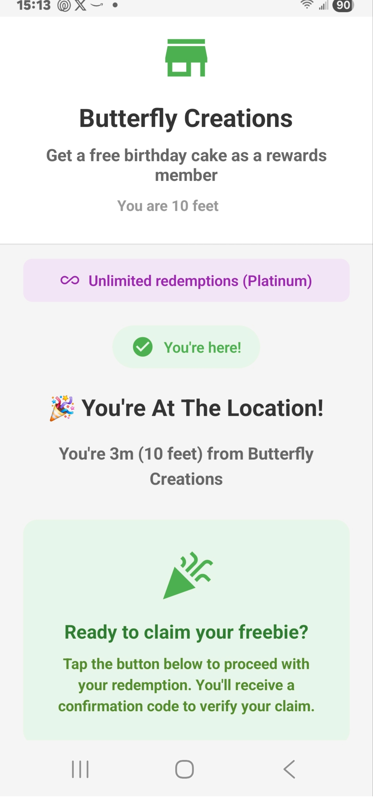 Birthday Rewards screenshot